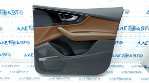 Door trim card front right Audi Q7 16-19 leather brown, wood insert, BOSE