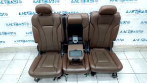 Rear row of seats 2nd row Audi Q7 16 - brown leather with perforation, heated, scratches, cracks