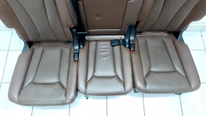 Rear row of seats 2nd row Audi Q7 16 - brown leather with perforation, heated, scratches, cracks
