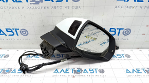 Side mirror right Audi Q7 16-19 15+4 pins, heated, auto-dimming, auto-folding, turn signal, camera, BSM, white, cracks, broken frame