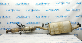 Exhaust line middle part with catalytic converter and heater Lexus RX450h 10-15 is flattened
