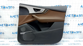 Door trim card front right Audi Q7 16-19 brown leather, wood insert, gray BOSE trim