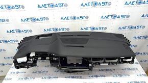 Torpedo front panel with AIRBAG Audi Q7 16-19 under projection, black leather, broken