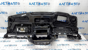 Torpedo front panel with AIRBAG Audi Q7 16-19 under projection, black leather, broken