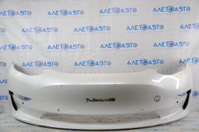 Front Bumper Naked Tesla Model 3 18- for Parking Sensors White PPSW, Scratches