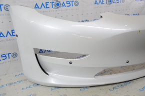 Front Bumper Naked Tesla Model 3 18- for Parking Sensors White PPSW, Scratches