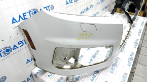 Bare front bumper Audi Q7 16-19 for 4 parking sensors, white, with reflectors, without washer, scratches, broken fasteners