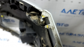 Bare front bumper Audi Q7 16-19 for 4 parking sensors, white, with reflectors, without washer, scratches, broken fasteners