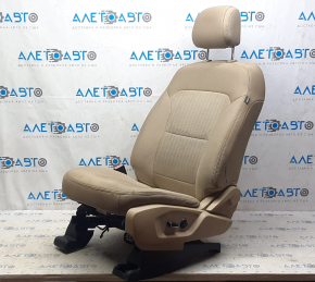Driver's seat Ford Explorer 16-19 without airbag, electric + mechanics, beige cloth, for dry cleaning, bumps, scratches