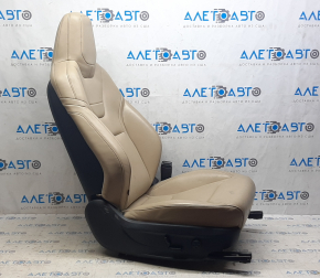 Passenger seat Tesla Model S 12-15 pre-rest, type 1, without airbag, electric, beige leather, heated, electrics not working, scratches, scuffs, torn leather, no motor, dry cleaning