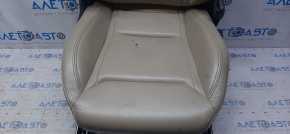 Passenger seat Tesla Model S 12-15 pre-rest, type 1, without airbag, electric, beige leather, heated, electrics not working, scratches, scuffs, torn leather, no motor, dry cleaning