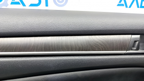 Door trim card rear left Honda Accord 18-22 black leather, wood insert, scratches