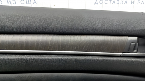 Door trim card front left Honda Accord 18-22 black leather, wood insert, tears, scratches