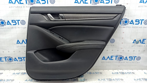 Door trim card rear right Honda Accord 18-22 black leather, wood insert
