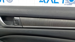 Door trim card rear right Honda Accord 18-22 black leather, wood insert