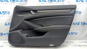 Door trim card front right Honda Accord 18-22 black leather, wood insert