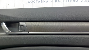 Door trim card front right Honda Accord 18-22 black leather, wood insert
