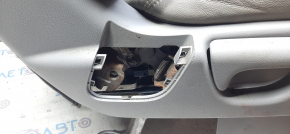 Passenger seat Honda CRV 12-12 without airbag, mechanics, gray leather, no plug, dry cleaning, cracks in leather