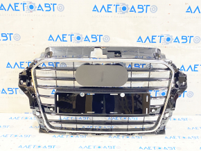 Radiator grill assembly Audi A3 8V 15-16 Black with chrome molding