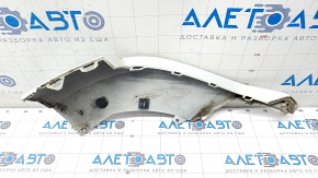 Front bumper lip left Audi Q7 16-19 white, broken fasteners, scratches