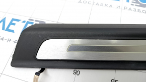 Door sill trim rear right outer Audi Q7 16- black with chrome, backlight, scratches