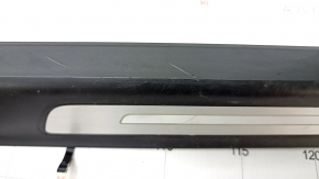 Door sill trim front left outer Audi Q7 16- black with chrome, backlight, scratches