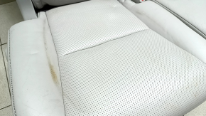 Rear row of seats 2 row Lexus RX350 RX450h 10-15 with airbag, gray leather, dented leather, cracks, needs cleaning, without headrests