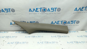 Upper right front pillar trim Hyundai Santa FE Sport 13-18 beige, broken crepe, scratch, plastic turned white