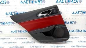 Door trim card rear left Alfa Romeo Giulia 17- leather black-red