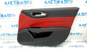 Door trim card front right Alfa Romeo Giulia 17 - leather black and red, tear