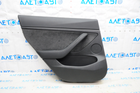 Door trim card rear left Tesla Model 3 21- leather black with speaker and window lifter control and door opening button scratches