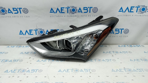Headlight front left Hyundai Santa FE Sport 13-16 prerest, sport, halogen, peeling varnish, sand
