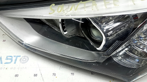 Headlight front left Hyundai Santa FE Sport 13-16 prerest, sport, halogen, peeling varnish, sand