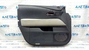 Door trim card front left Lexus RX350 RX450h 10-15 black with black insert leather, armrest gray leather type 2, for seat memory, scratches