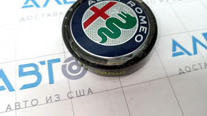 Emblem of radiator grille Alfa Romeo Giulia 17- carbon, polished varnish