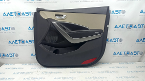 Door trim card front right Hyundai Santa FE Sport 13-18 dark brown with beige, scratches