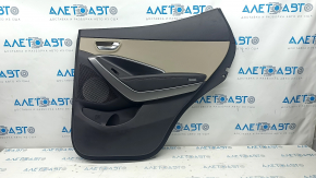 Door trim card rear right Hyundai Santa FE Sport 13-18 dark brown with beige, scratches