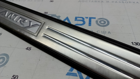 Door sill trim front left outer Toyota Camry v55 15-17 usa black, with chrome trim, worn