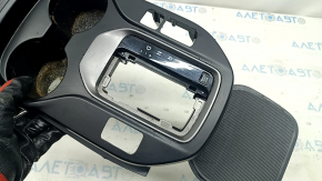 Overlay on the central console cup holder Hyundai Santa FE Sport 13-16 prerest, black, heated, scratches, chemically treated