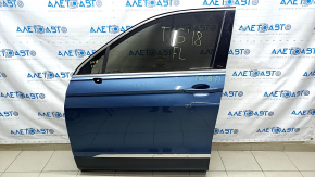 Door assembly front left VW Tiguan 18- blue LD5L, chrome molding, butts