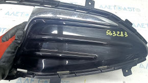 Front bumper grille left Ford Edge 19 - under fog lights, with chrome molding, sand, broken fastener