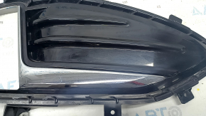 Front bumper grille right Ford Edge 19- under fog lights with chrome molding, sand, scratches