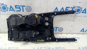 Center console trim with cup holders Nissan Pathfinder 13-16 fwd, wood grain, rubbed