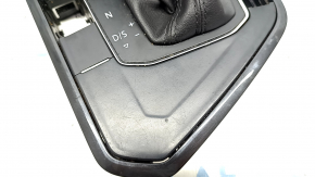 Gear knob VW Tiguan 18- with shifter cover under Start-Stop button, black leather, worn, scratches