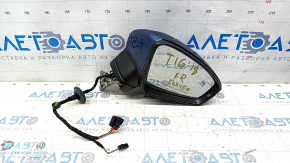 Side mirror right VW Tiguan 18- 6+2 pins, BSM, turn signal, heated, blue