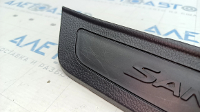 Door sill trim rear left outer Hyundai Santa FE Sport 13-18 black, worn