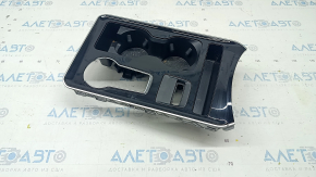 Center console trim with cup holder Ford Edge 19- black, without parking sensors, scratches