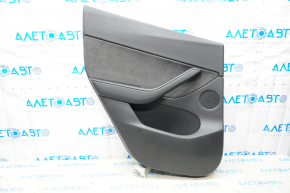 Door trim card rear left Tesla Model Y 20 - leather black type 1, with speaker, with suede insert, with window lift control, with door opening button, scratches, with backlight, gloss overlays