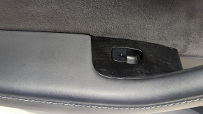 Door trim card rear left Tesla Model Y 20 - leather black type 1, with speaker, with suede insert, with window lift control, with door opening button, scratches, with backlight, gloss overlays