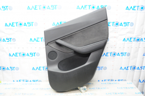 Door trim card rear right Tesla Model Y 20 - leather black, type 1, with backlight, glossy trim, with speaker, with suede insert, with window lift control, with door opening button, scratches